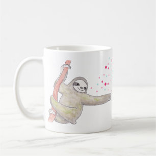 Cute Sloth Mug Happy Sloth Art Mug for Her