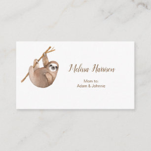 Cute Sloth Mummy Calling Card