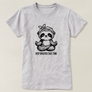 Cute Sloth Namaste Yoga Meditation T-Shirt
