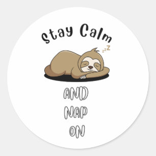 cute sloth napping sticker