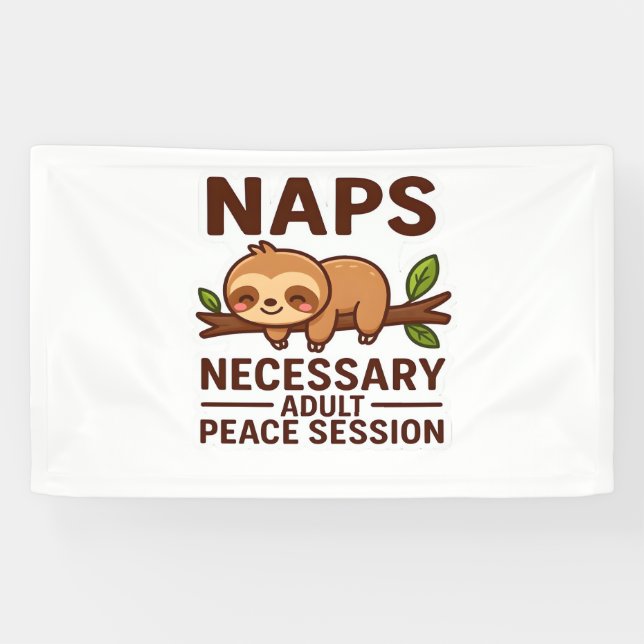 Cute Sloth Naps – Necessary Adult Peace Session Cl Banner (Horizontal)