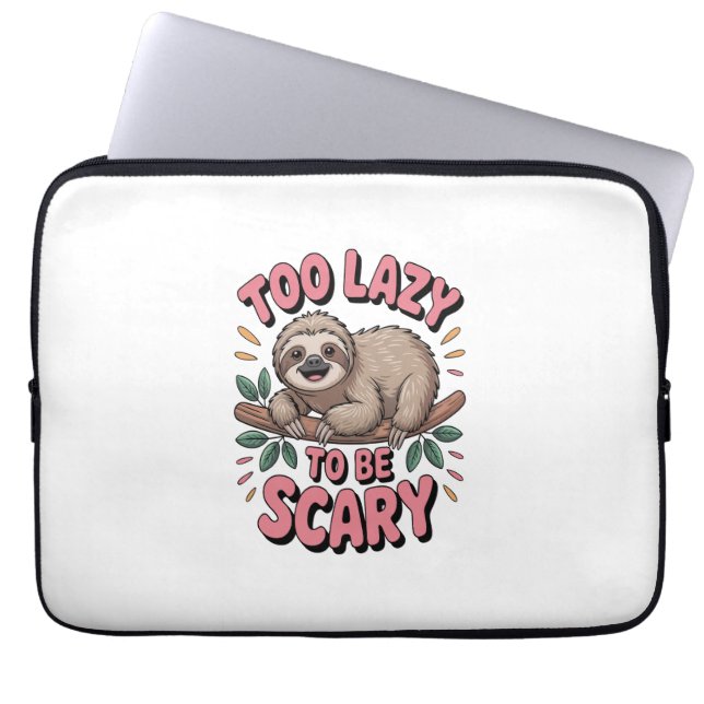 Cute Sloth on Branch with Playful Laptop Sleeve (Front)