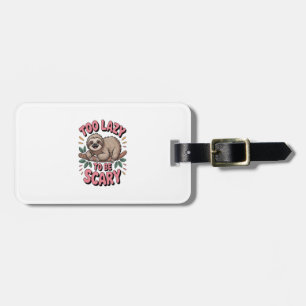 Cute Sloth on Branch with Playful Luggage Tag
