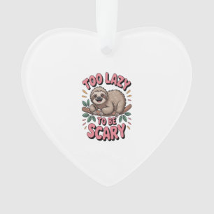 Cute Sloth on Branch with Playful Ornament