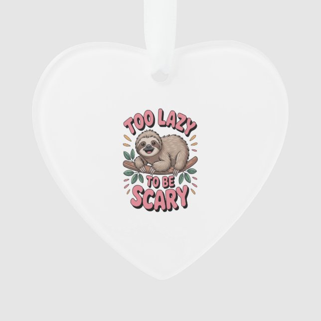 Cute Sloth on Branch with Playful Ornament (Front)