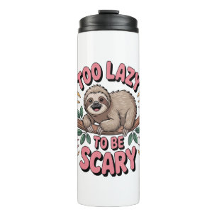 Cute Sloth on Branch with Playful Thermal Tumbler