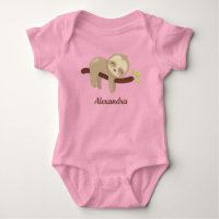 Cute Sloth on Tree Kawaii Animal Illustration