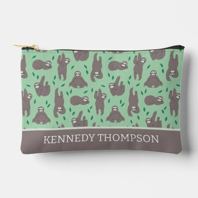 Cute Sloth Pattern Accessory Pouch (Front)