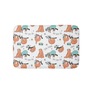 Cute Sloth Pattern Bath Mat