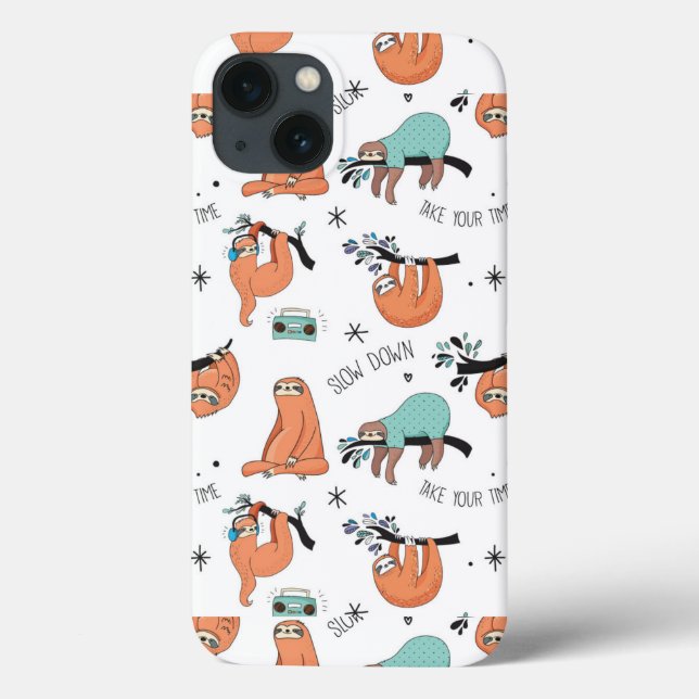 Cute Sloth Pattern Case-Mate iPhone Case (Back)