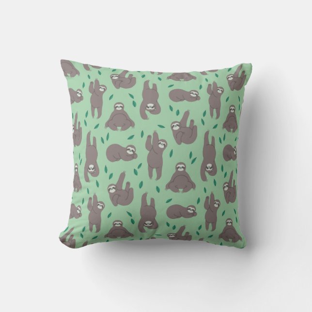 Cute Sloth Pattern Cushion (Front)