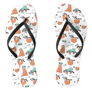 Cute Sloth Pattern Flip Flops