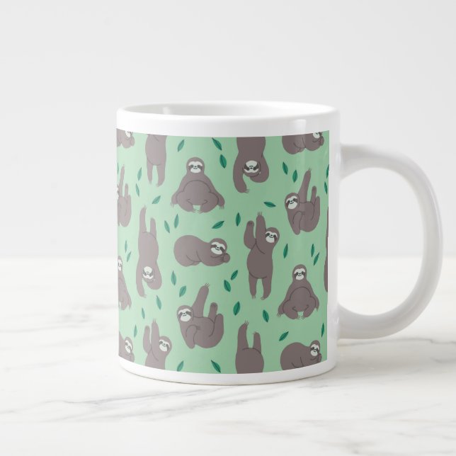 Cute Sloth Pattern Large Coffee Mug (Right)