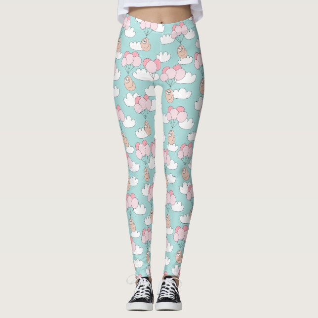 Cute Sloth Pattern Leggings (Front)