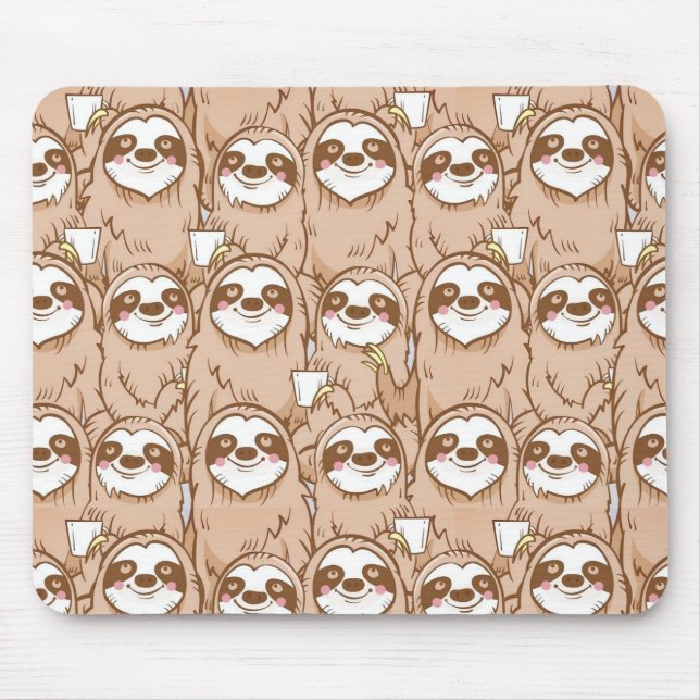 Cute Sloth Pattern Mouse Mat (Front)