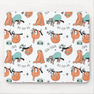 Cute Sloth Pattern Mouse Mat
