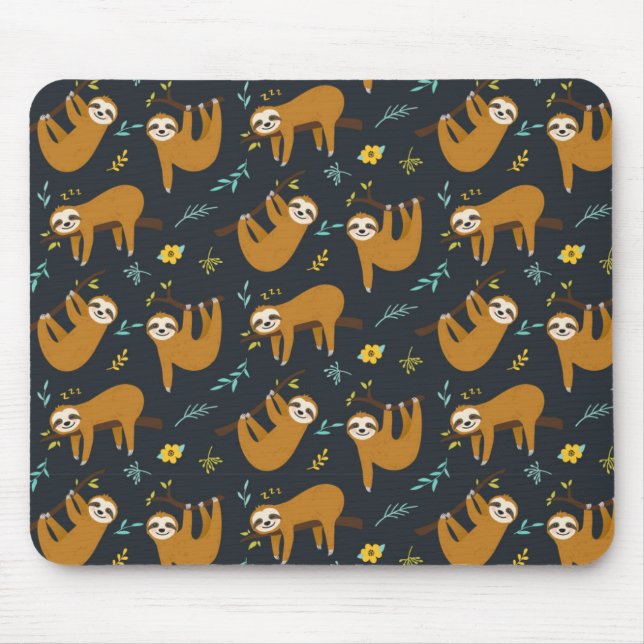 Cute Sloth Pattern Mouse Mat (Front)