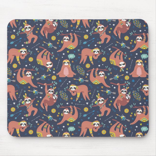 Cute Sloth Pattern Mouse Pad (Front)
