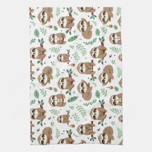 Cute Sloth Pattern Tea Towel
