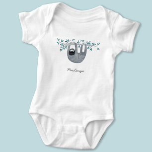 Cute Sloth Personalised Baby Bodysuit
