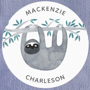 Cute Sloth Personalised Name