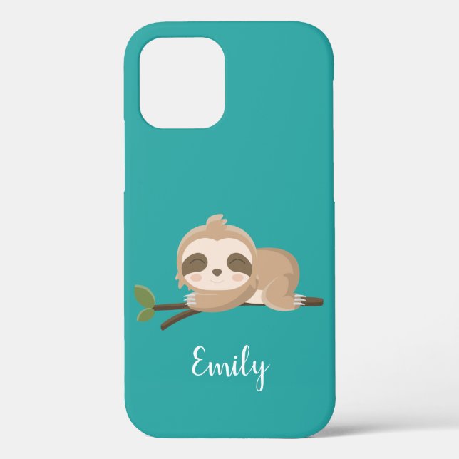 Cute sloth personalised name Case-Mate iPhone case (Back)