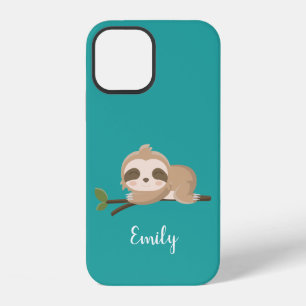 Cute sloth personalised name iPhone 12 case