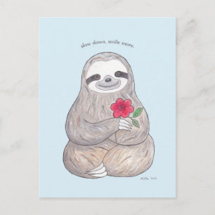 Cute Sloth Postcard Slow Life Advocate Sloth Card