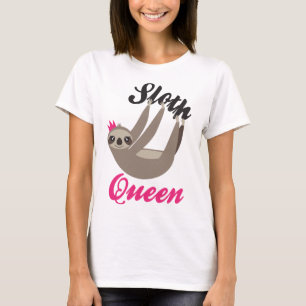 Cute Sloth Queen White T-Shirt