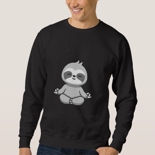 Cute Sloth Resting And Relaxing Sweatshirt (Front)