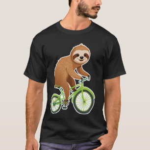 Cute Sloth Riding a Bike Lover Vacation Mode Time T-Shirt