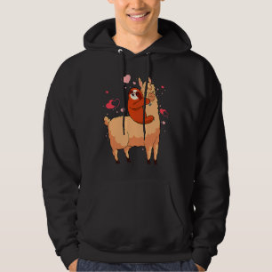 Cute Sloth Riding Llama Animal Hoodie