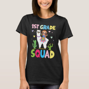 Cute Sloth Riding Llama Back To School Day 1st Gra T-Shirt