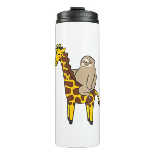 Cute Sloth Riding On Giraffe Love Giraffes and Slo Thermal Tumbler