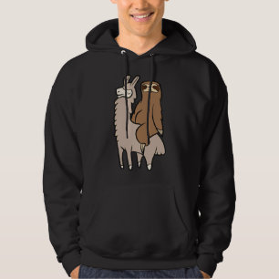 Cute Sloth Riding On Llama Love Llama And Sloths Hoodie
