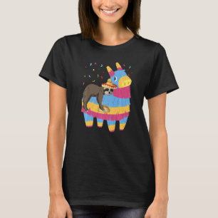 Cute Sloth Riding Pinata Taco Mexican Cinco De May T-Shirt