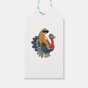 Cute Sloth Riding Turkey Funny Thanksgiving Humour Gift Tags