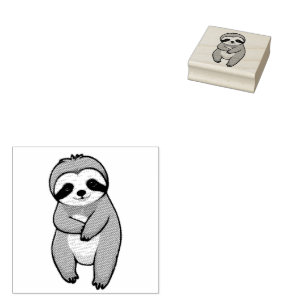 Cute Sloth Rubber Stamp