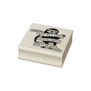 Cute Sloth Rubber Stamp