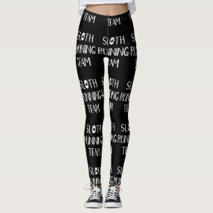 Cute Sloth Running Team Funny Runners Leggings
