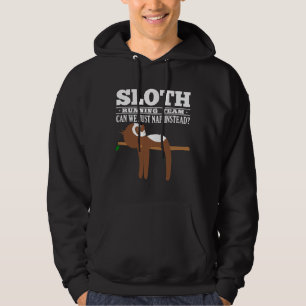 Cute Sloth Running Team Funny Sportss Hoodie