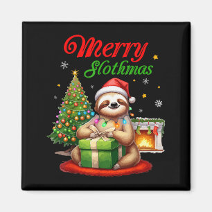 Cute Sloth Santa Christmas Merry Slothmas Slo Ho H Magnet