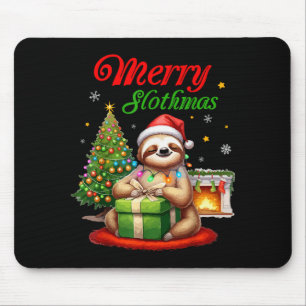 Cute Sloth Santa Christmas Merry Slothmas Slo Ho H Mouse Mat