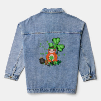 Cute Sloth Shamrock C Lazy  St Patricks Day  Denim Jacket