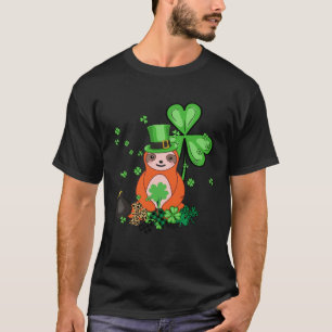 Cute Sloth Shamrock C Lazy  St Patricks Day T-Shirt