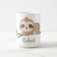 Cute Sloth Sleeping custom name