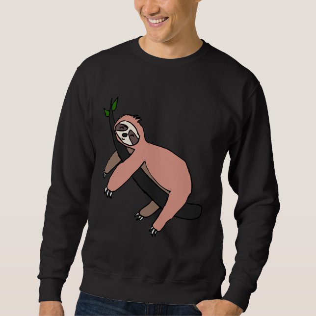 Cute Sloth Sleeping On Branch Sweatshirt (Front)