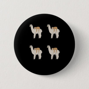 Cute Sloth Sleeping on Llama Pattern 6 Cm Round Badge