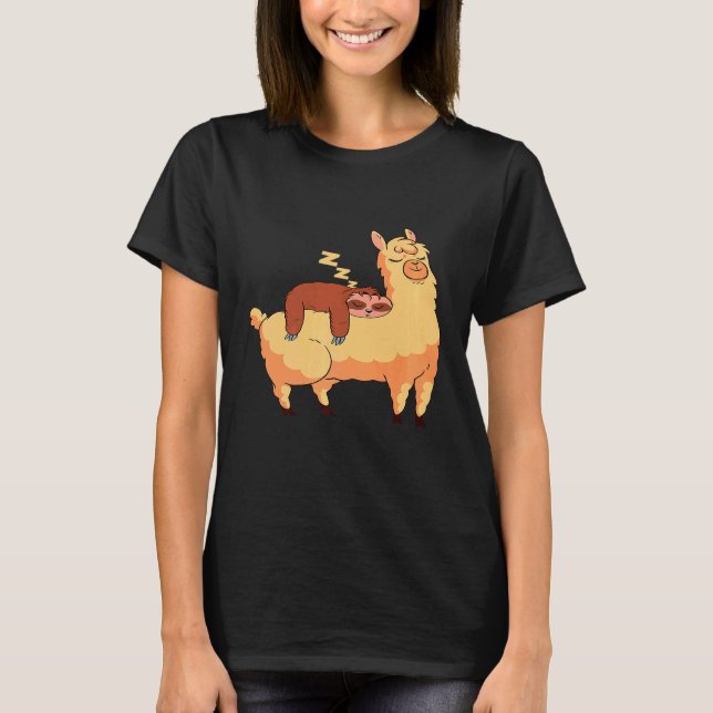 Cute sloth sleeping on top of a llama  Cute Graphi (Front)