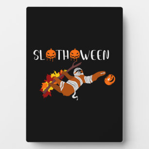 Cute sloth Slothoween Halloween costume Plaque